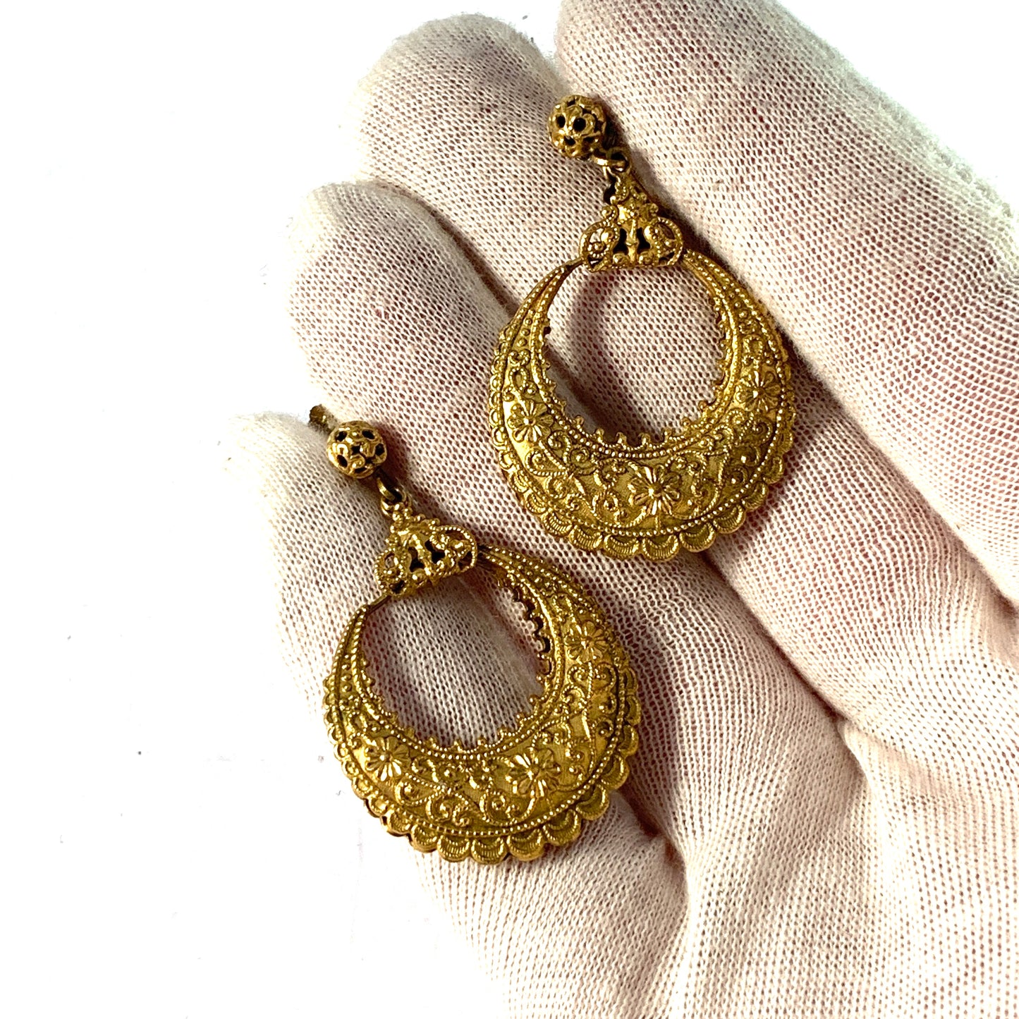 RG Mattson, Stockholm year 1933. Etruscan Revival Earrings.