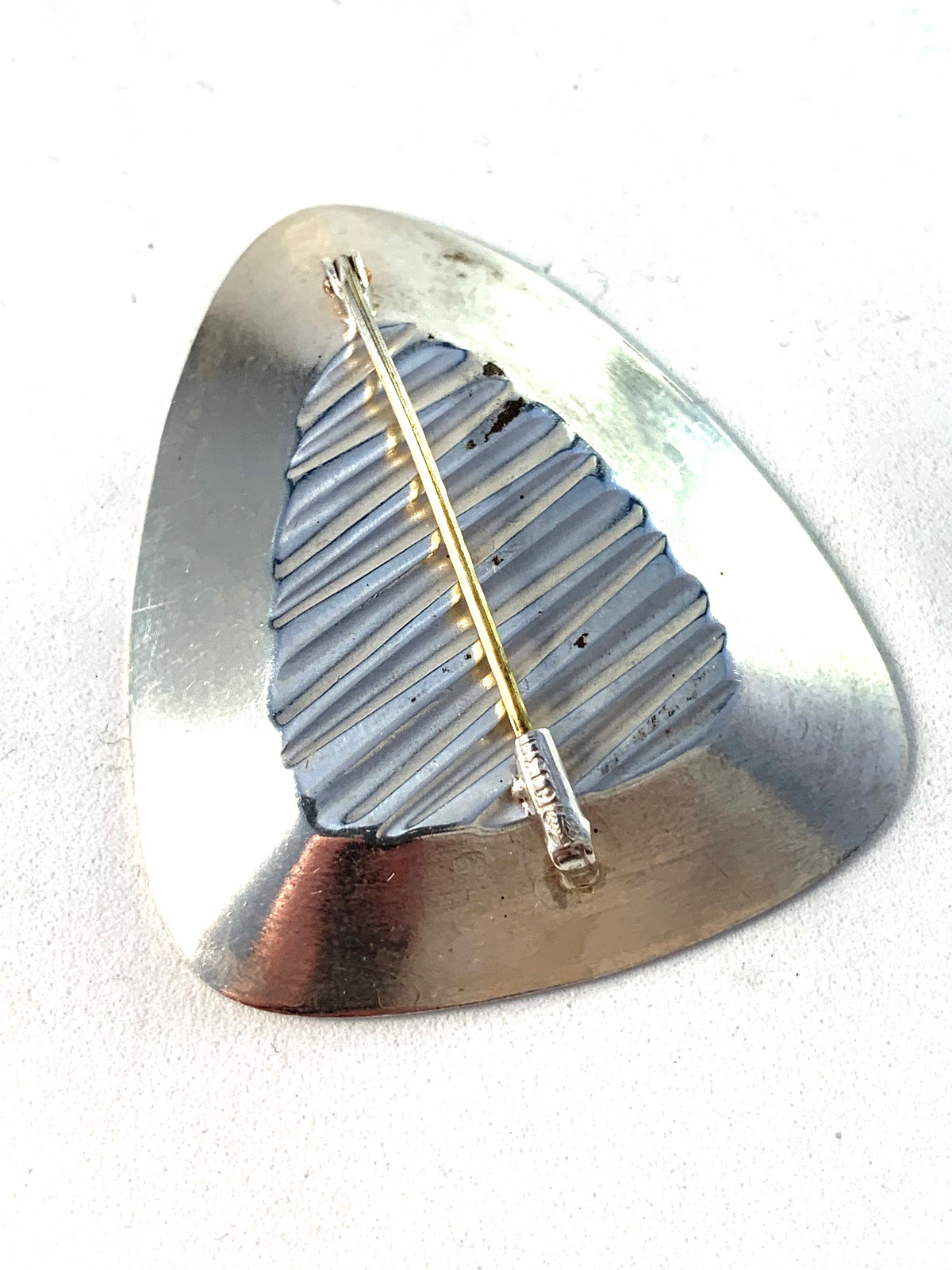 Turun Hopea, Finland. Vintage Mid Century Modern Silver Brooch.
