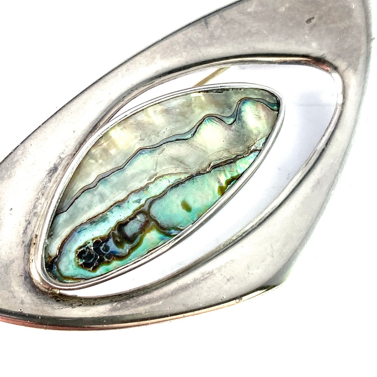 Arne Johansen, Denmark 1950-60s Large Sterling Silver Abalone Brooch.
