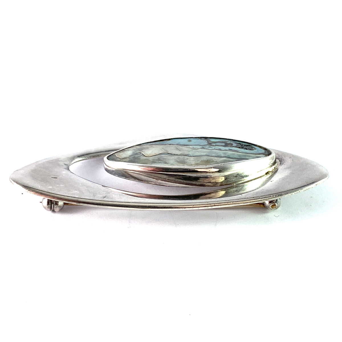Arne Johansen, Denmark 1950-60s Large Sterling Silver Abalone Brooch.