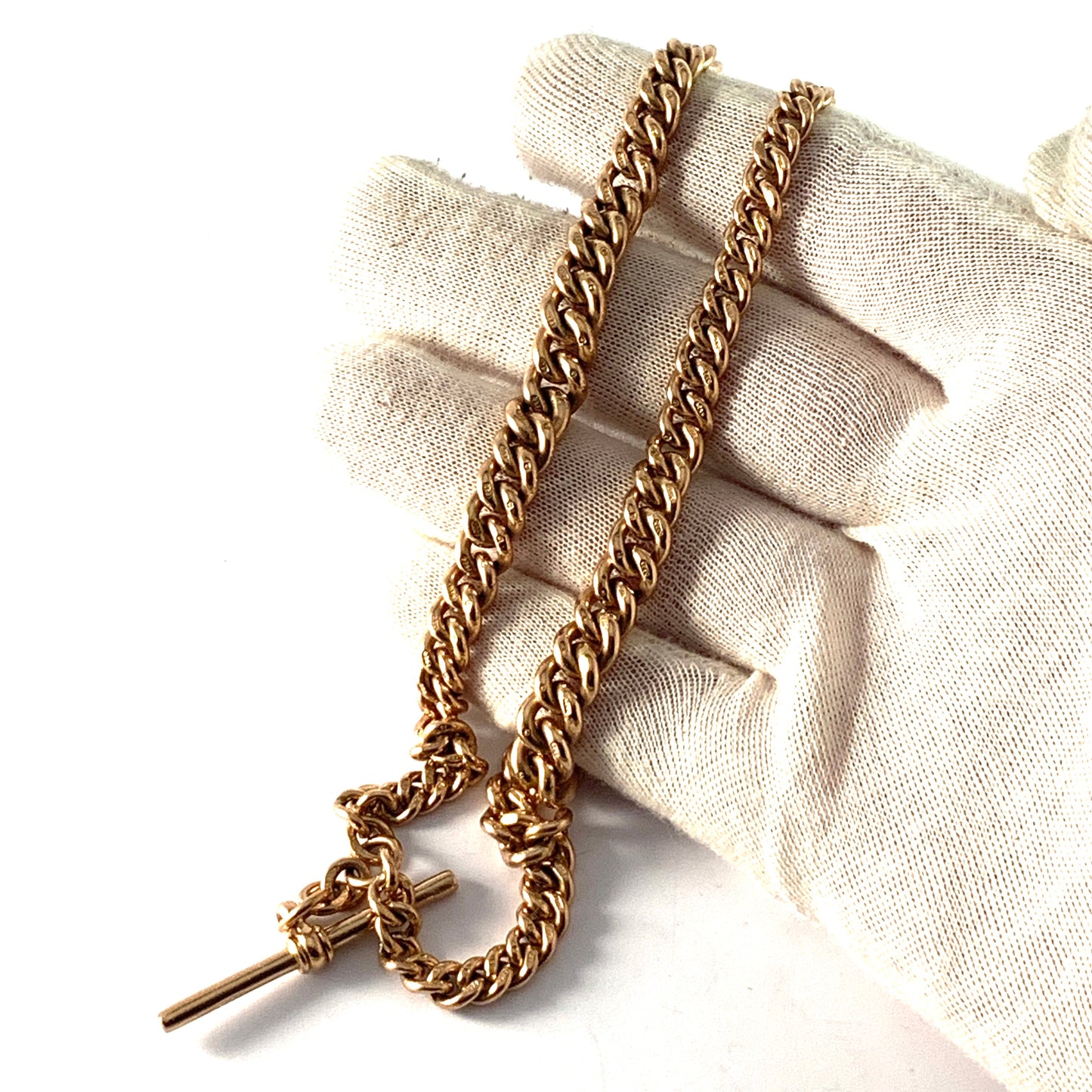 Fetter, Forbes & Co, Birmingham 1925. Massive 72gram 9k Gold Albert Chain Necklace Length.