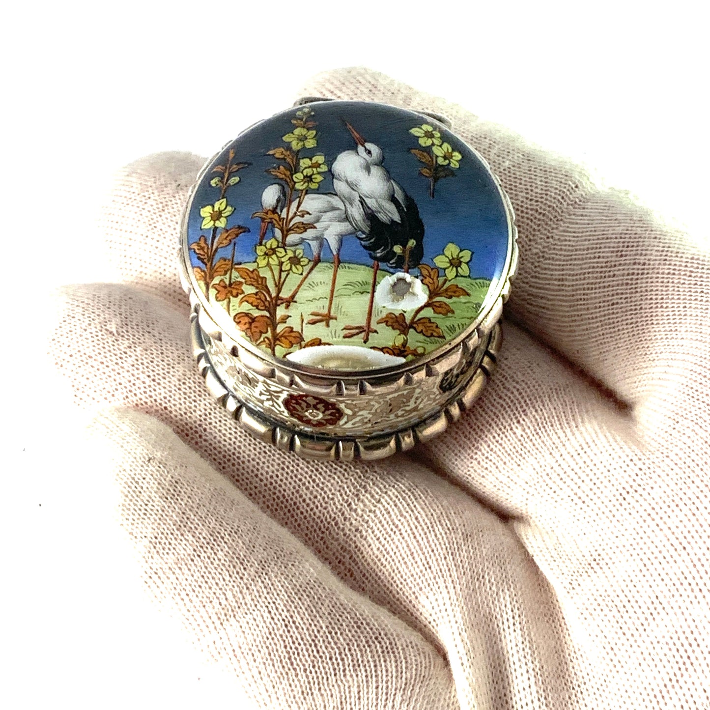 George Adam Scheid (1837-1921), Austria c year 1900 Sterling Enamel Box.