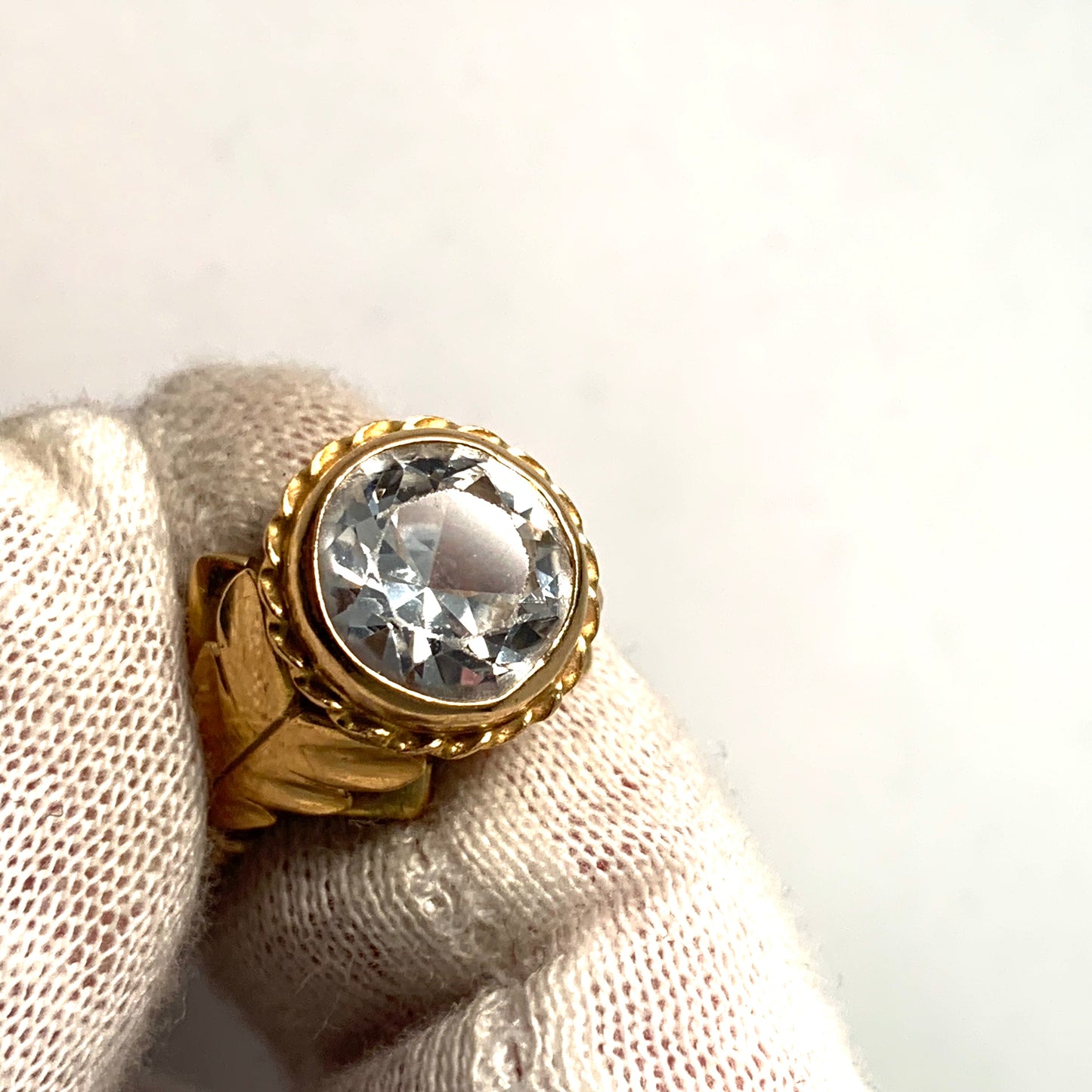 Salonen Sweden Vintage, 18k Gold Rock Crystal Ring