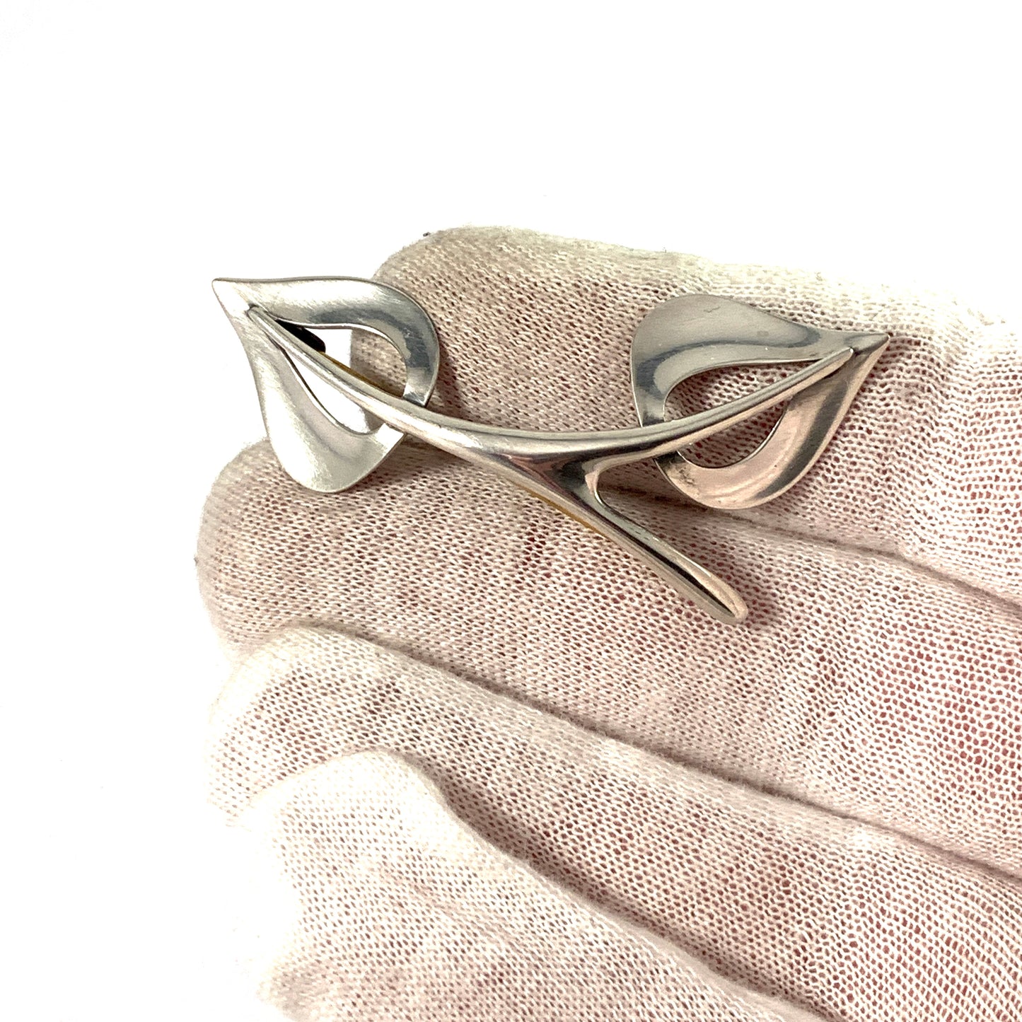 Elis Kauppi, Kupittaan Kulta Finland 1950-60s Vintage Silver Brooch.