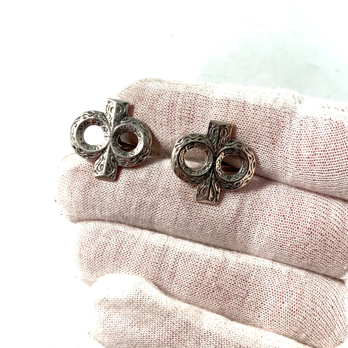 Jorma Line for Turun Hopea Finland 1970 Silver Cufflinks.