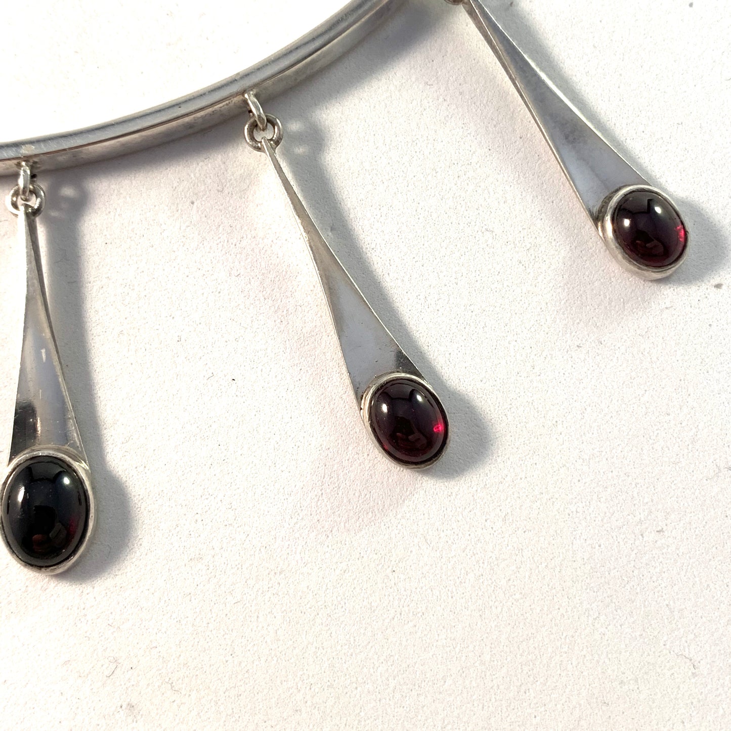 Högberg & Co, Gothenburg 1957 Mid Century Modern Sterling Amethyst Necklace.
