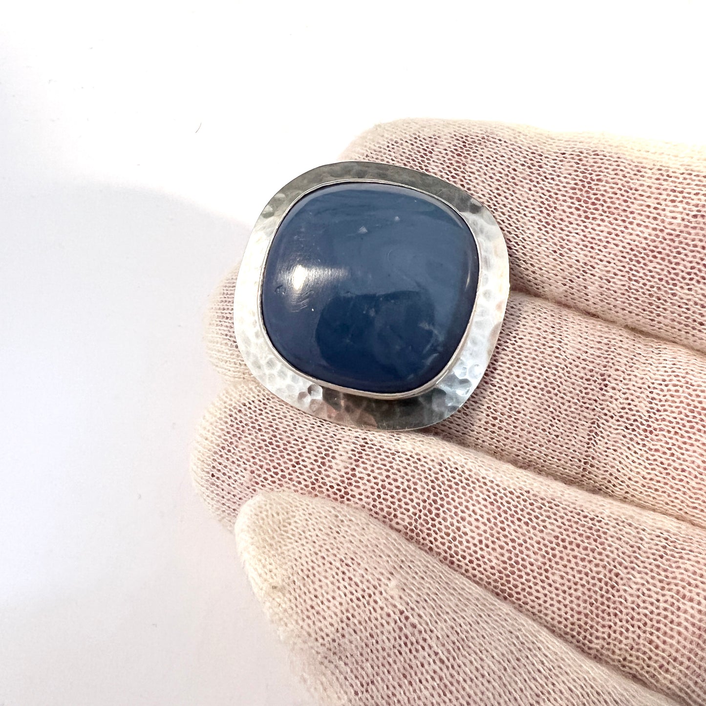 Sweden 1960s. Sterling Silver Bergslagen-Stone Brooch