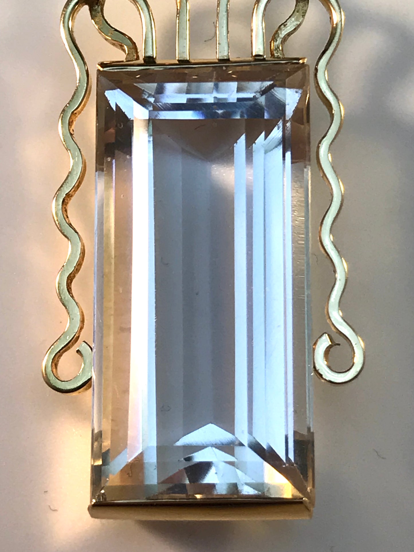 Olof Pettersson, Stockholm year 1977, 18k Gold Rock Crystal Pendant.