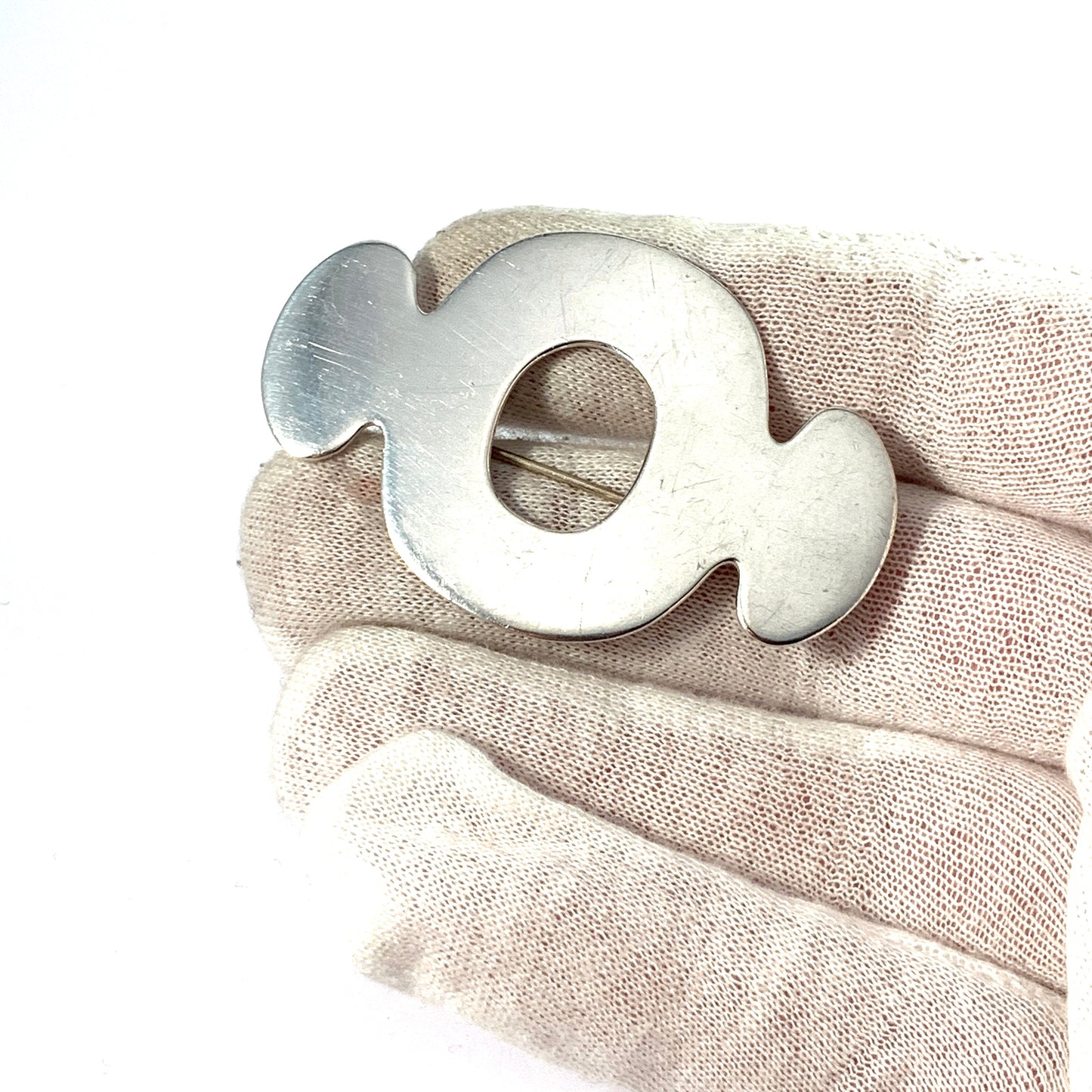 Anna-Stina Åberg, Sweden 1969. Large Sterling Silver Brooch. Signed.