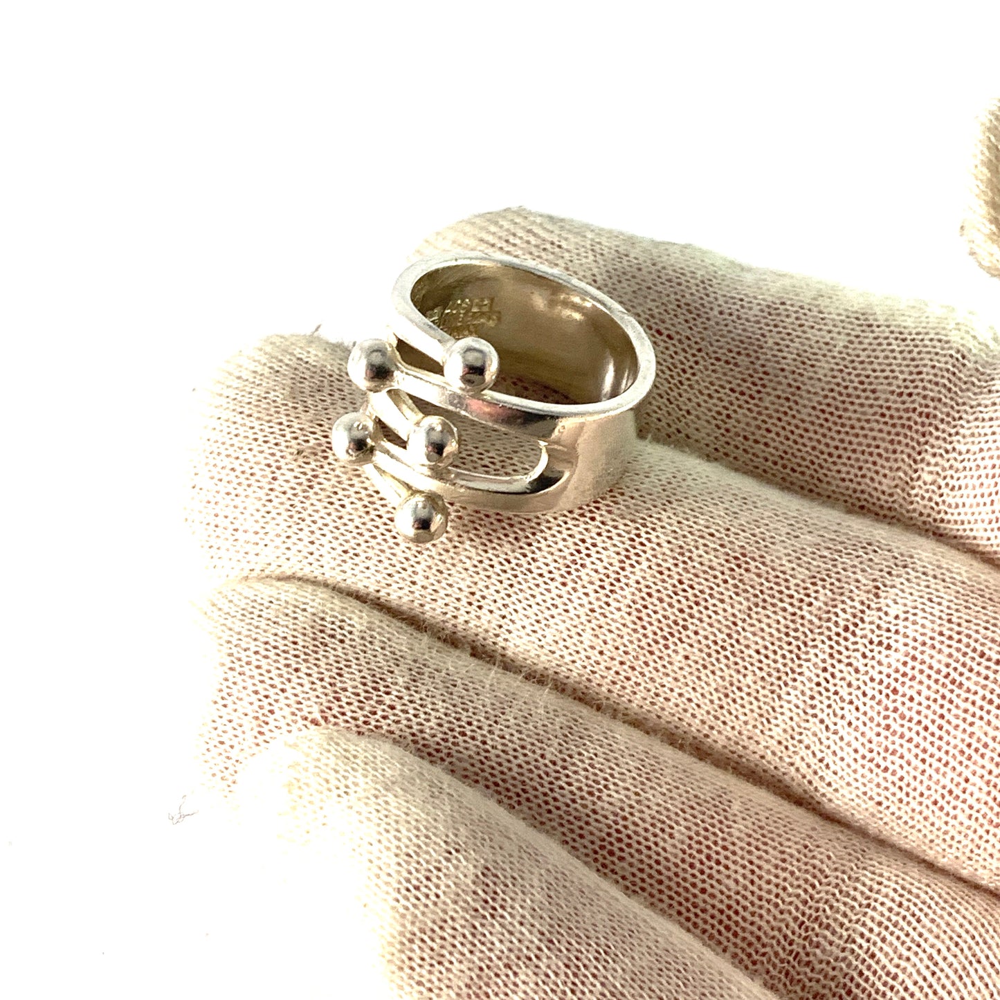 Anna Greta Eker、PLUS Workshop ノルウェー製 1960 年代スターリング シルバー リング。