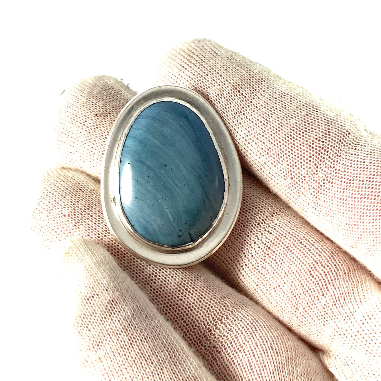 Victor Janson, Sweden 1965. Vintage Sterling Silver Bergslagen-Stone Pendant Brooch.