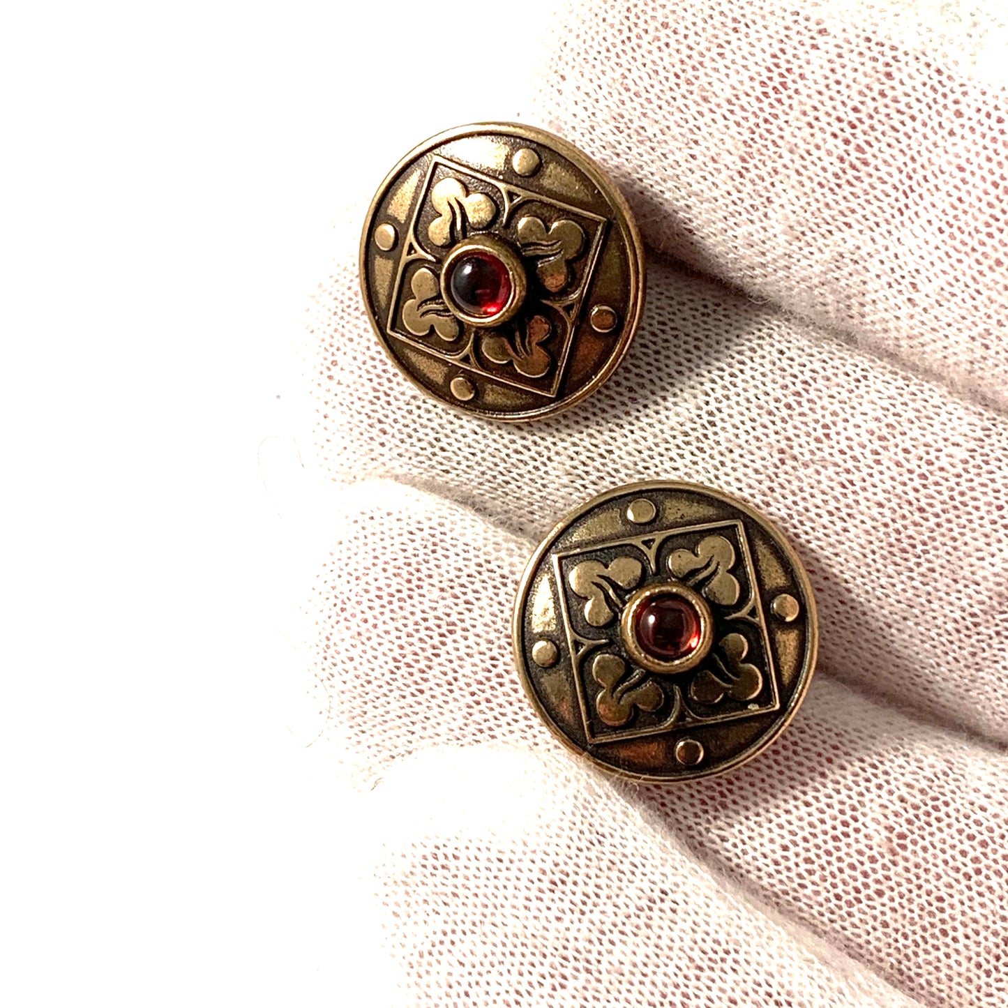 Kalevala Koru, Finland Vintage Bronze Silver Stud Earrings.