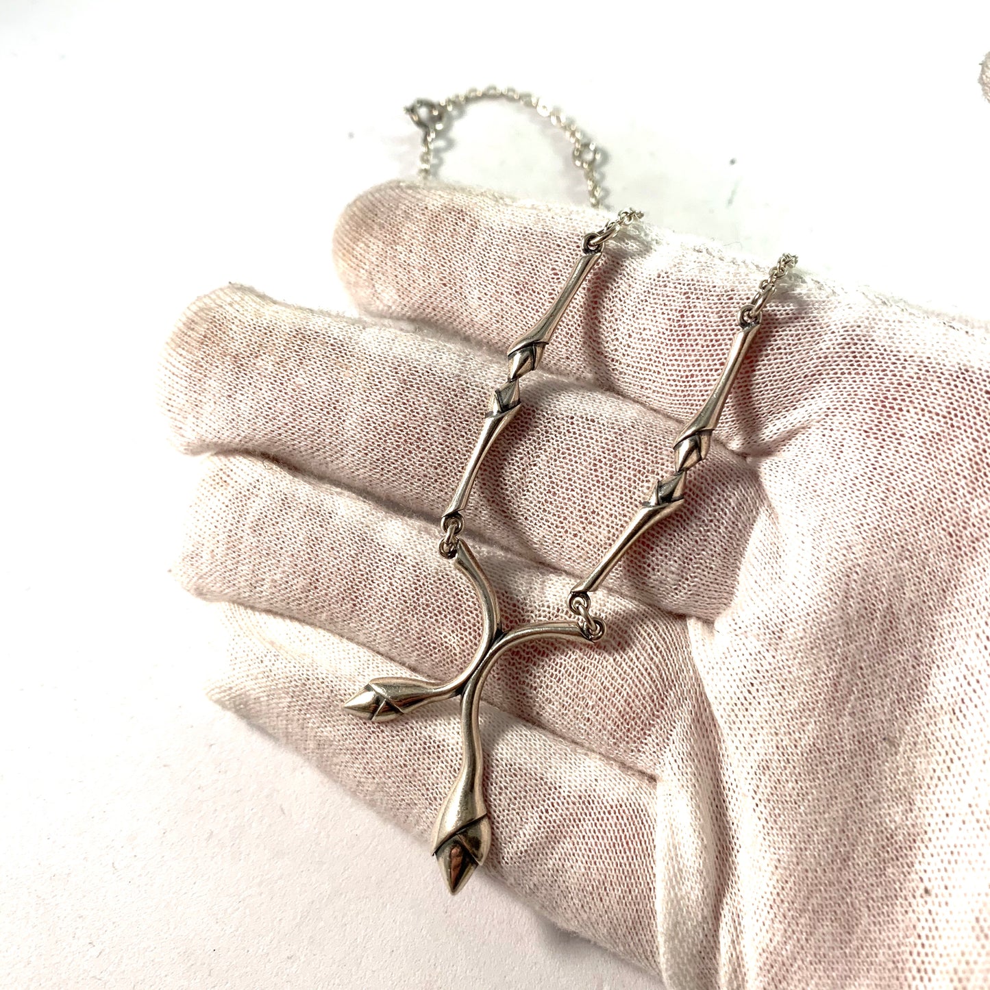 Kalevala Koru, Finland Vintage Sterling Silver Organic Necklace.