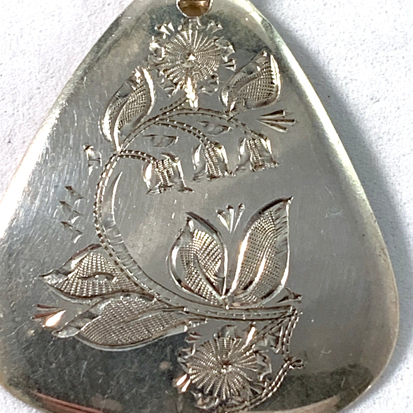 Sweden year 1978 Vintage Silver Floral Pendant Necklace.