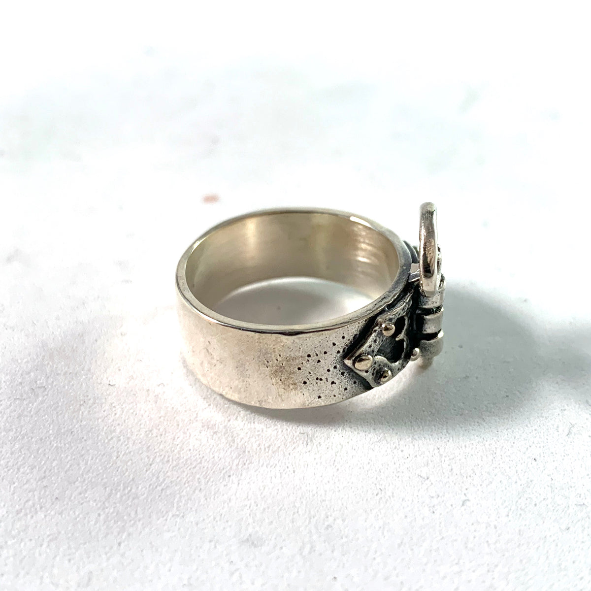 Kello Oy, Finland 1972 Vintage Sterling Silver Heart Love Ring.
