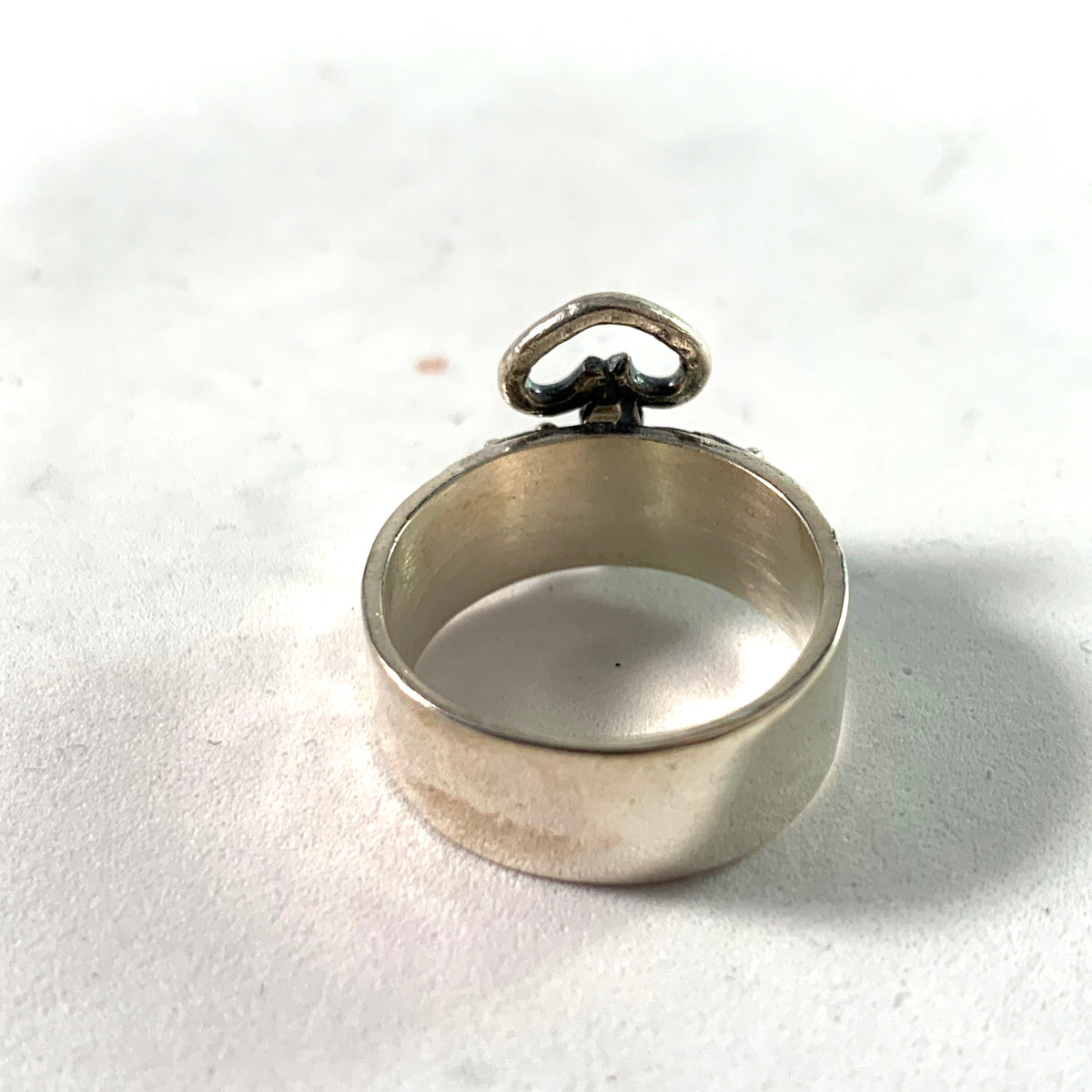 Kello Oy, Finland 1972 Vintage Sterling Silver Heart Love Ring.