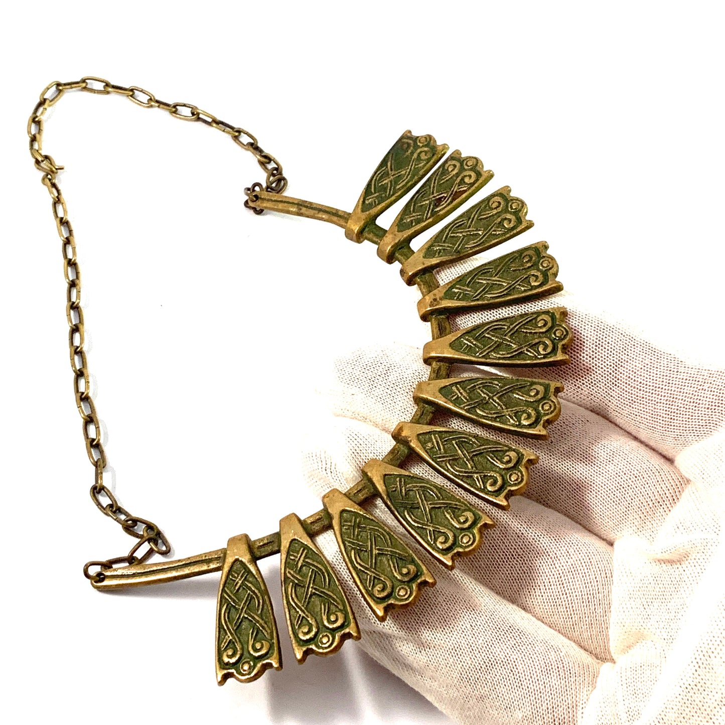 Kalevala Koru, Finland c 1970s. Bold Vintage Bronze Necklace.