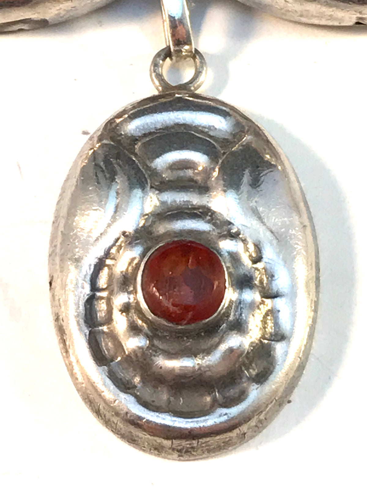 SL Jacobsen & Co Denmark c 1910 Antique Arts and Crafts 830 Silver Amber Skonvirke Brooch.