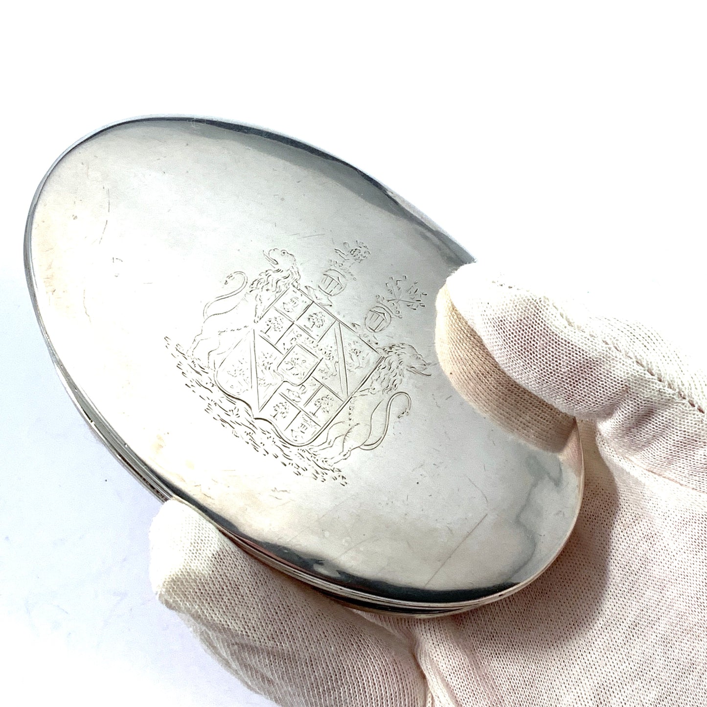 Rasmus Jorgensen Brock, Copenhagen year 1807 Georgian Solid Silver Large Dressing Table Trinket Jewelry Box.