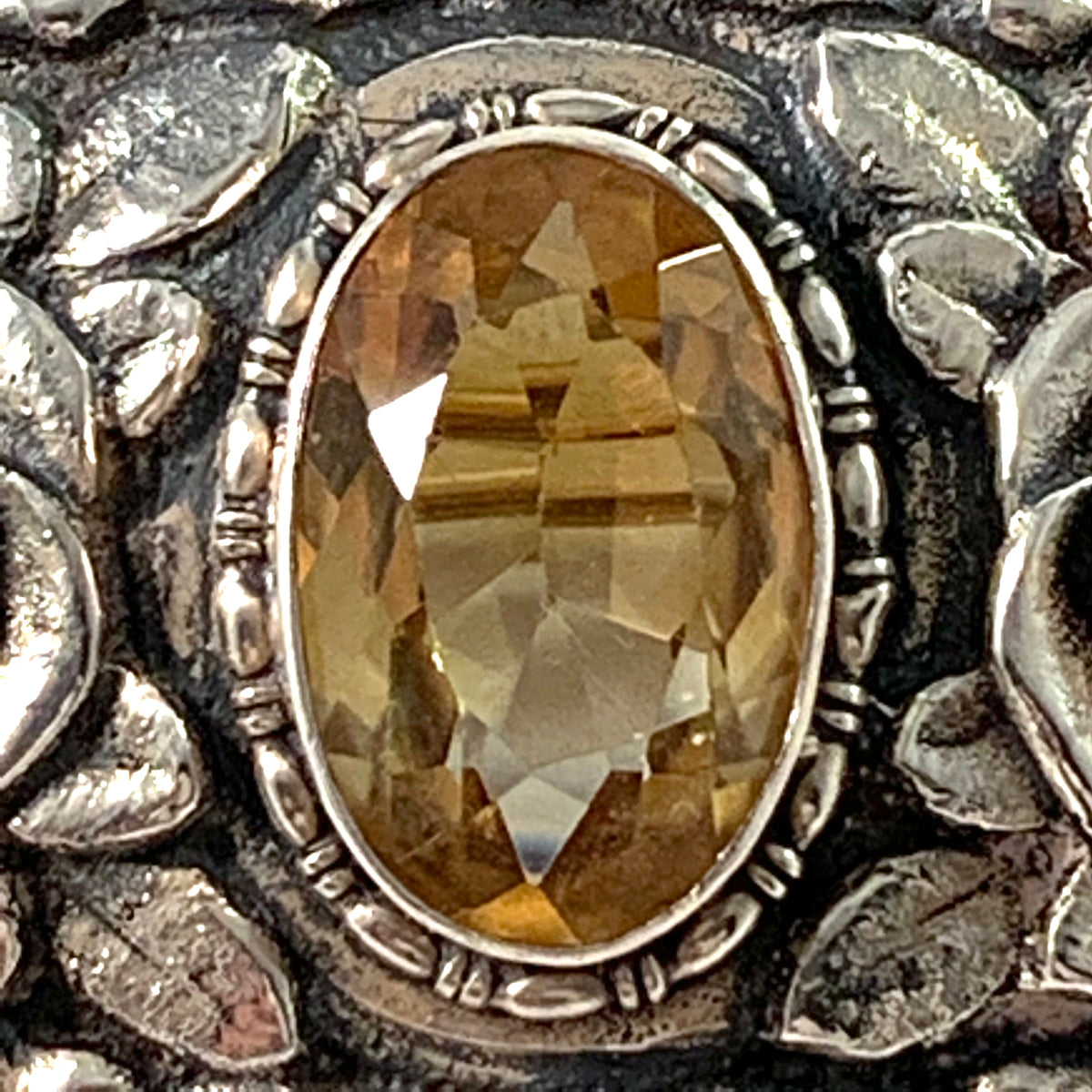 Martin Mayer, Mainz, Germany c 1920 Art Nouveau Silver Citrine Brooch