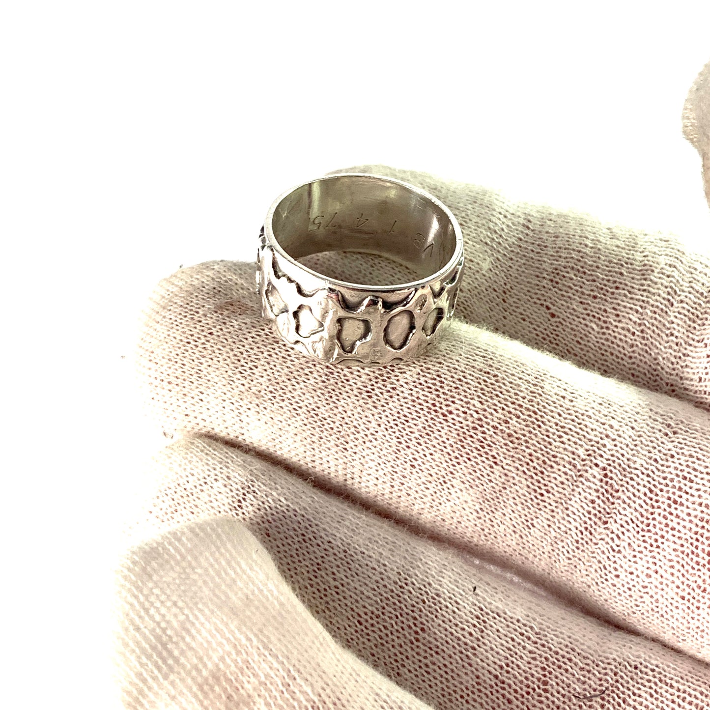Railo K. Säde, Finland 1970 Vintage Modernist Silver Unisex Ring.