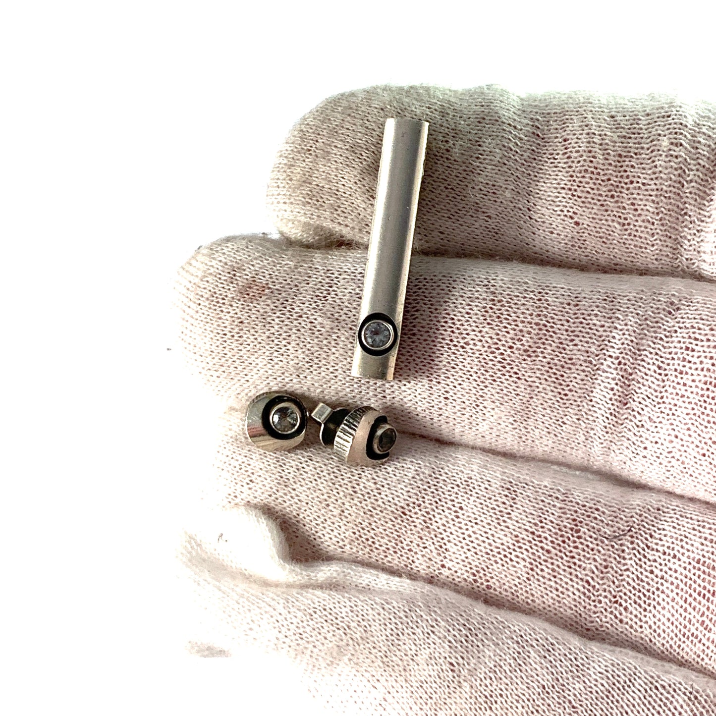 Karl Laine for Finnfeelings, Finland. Vintage Sterling Silver Rock Crystal Set.