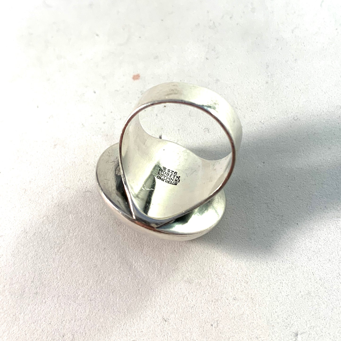 Niels Erik From, Denmark 1950-60s Sterling Amber ring.