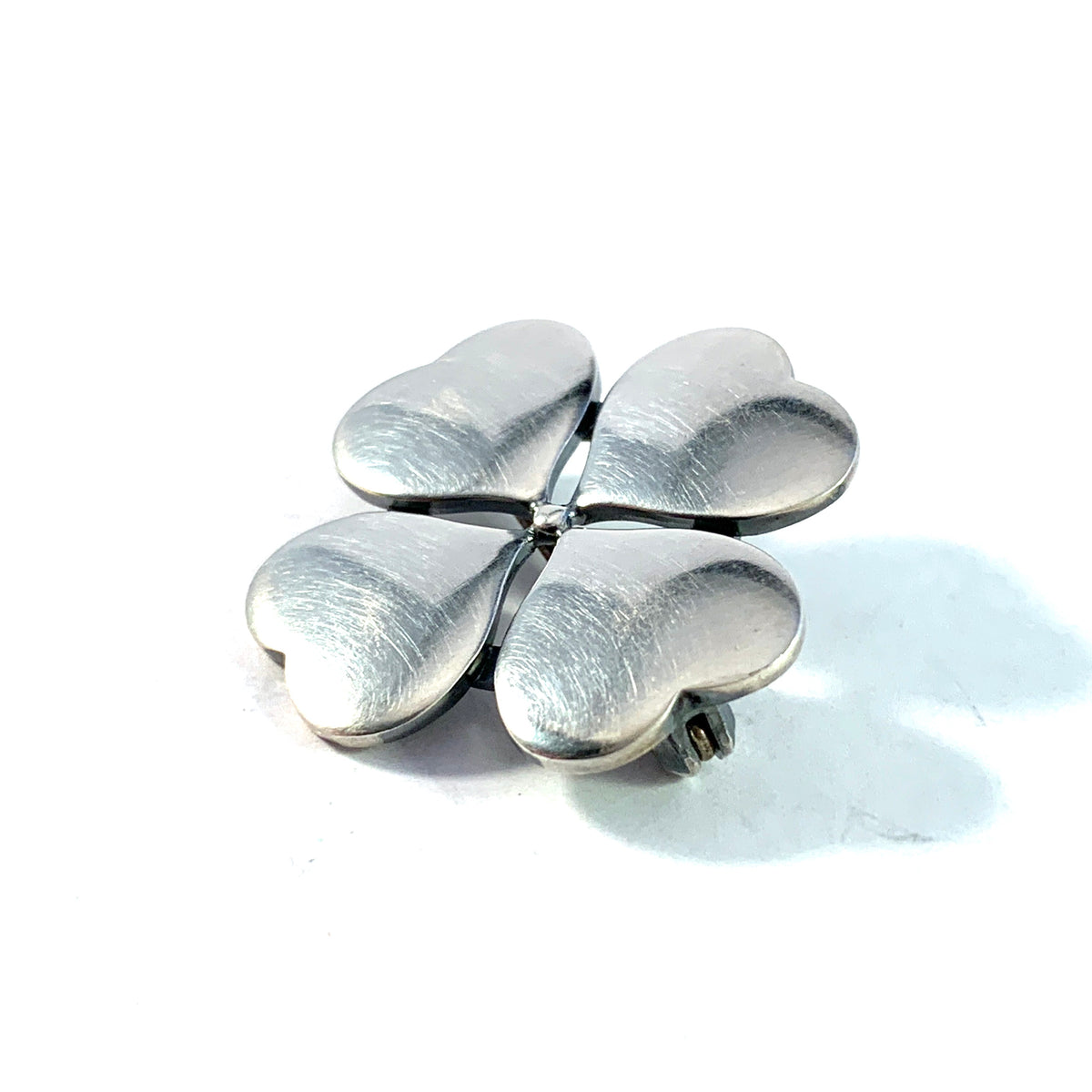 Hans Hansen, Denmark c 1950s. Vintage Sterling Silver Clover Brooch.