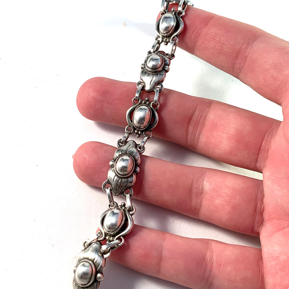 Georg Jensen, Copenhagen Mid Century Sterling Bracelet. Design no 15 by Georg Jensen early 1900s