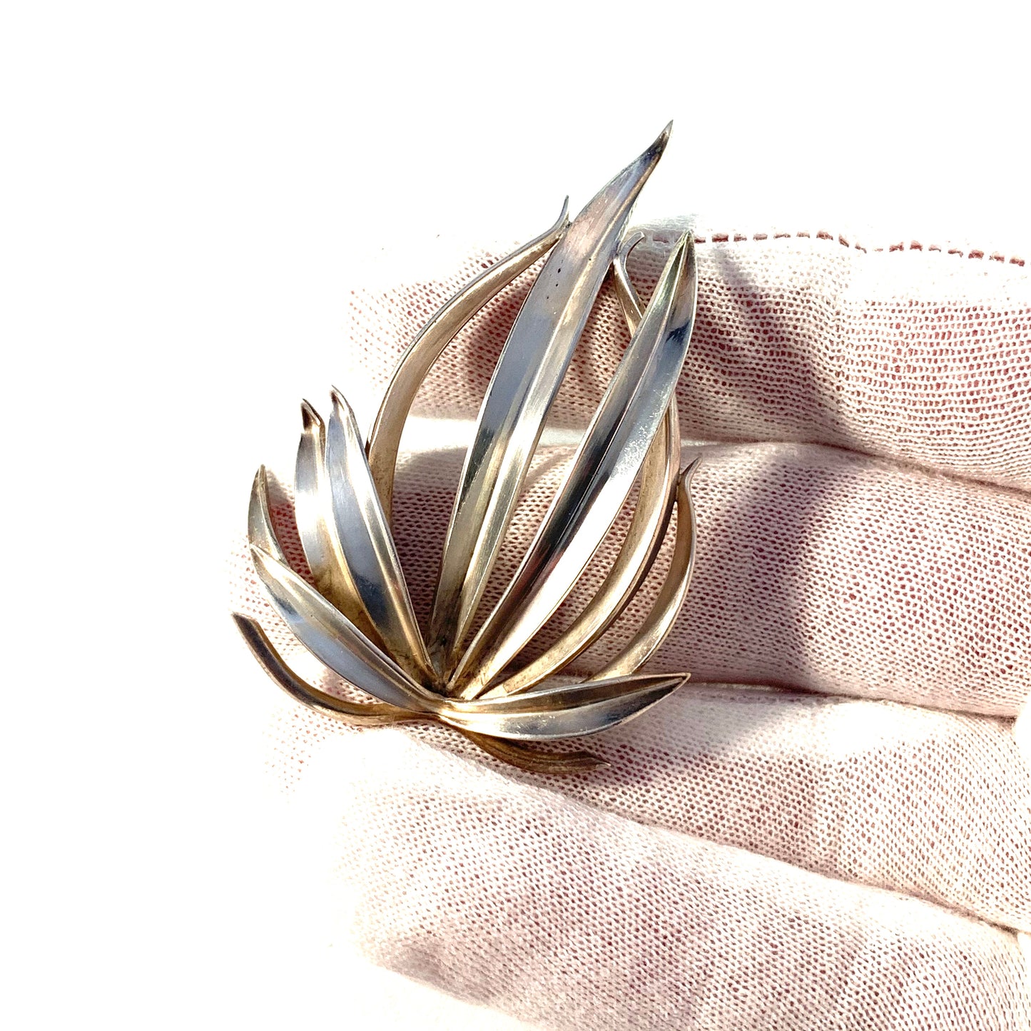 Gertrud Engel for A Michelsen Denmark Vintage Sterling Large Brooch. Signed