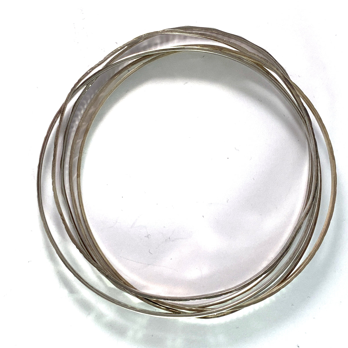 Germany c 1970s Solid Silver Stack of Bangles