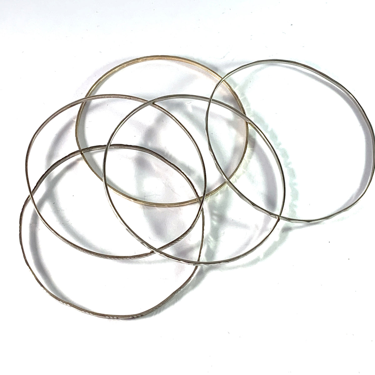 Germany c 1970s Solid Silver Stack of Bangles