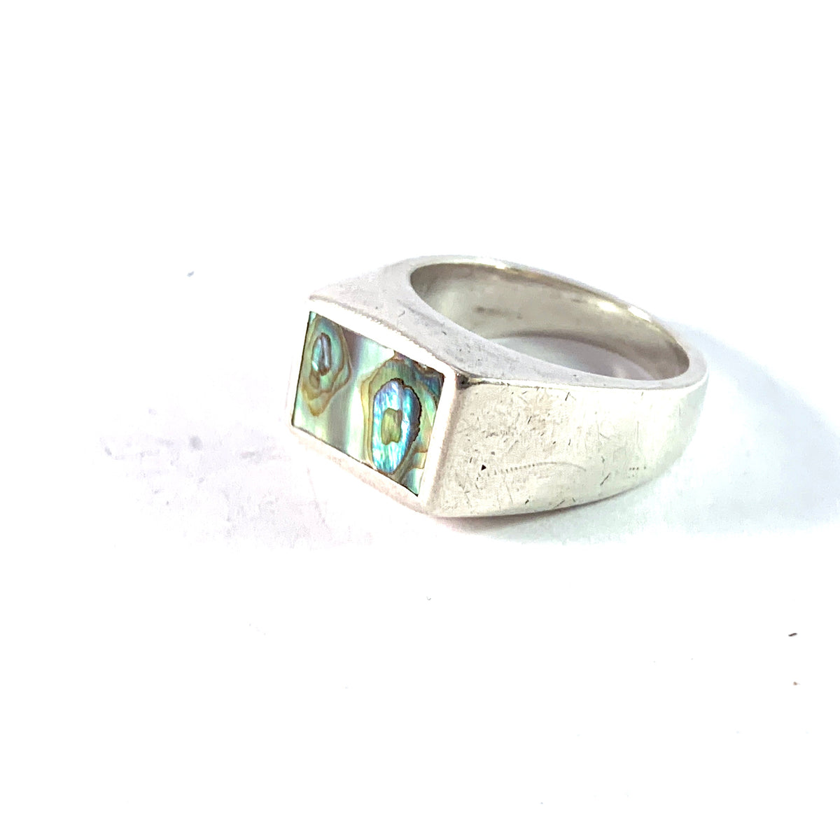 Arne Johansen, Denmark 1950-60s Sterling Silver Abalone Ring.