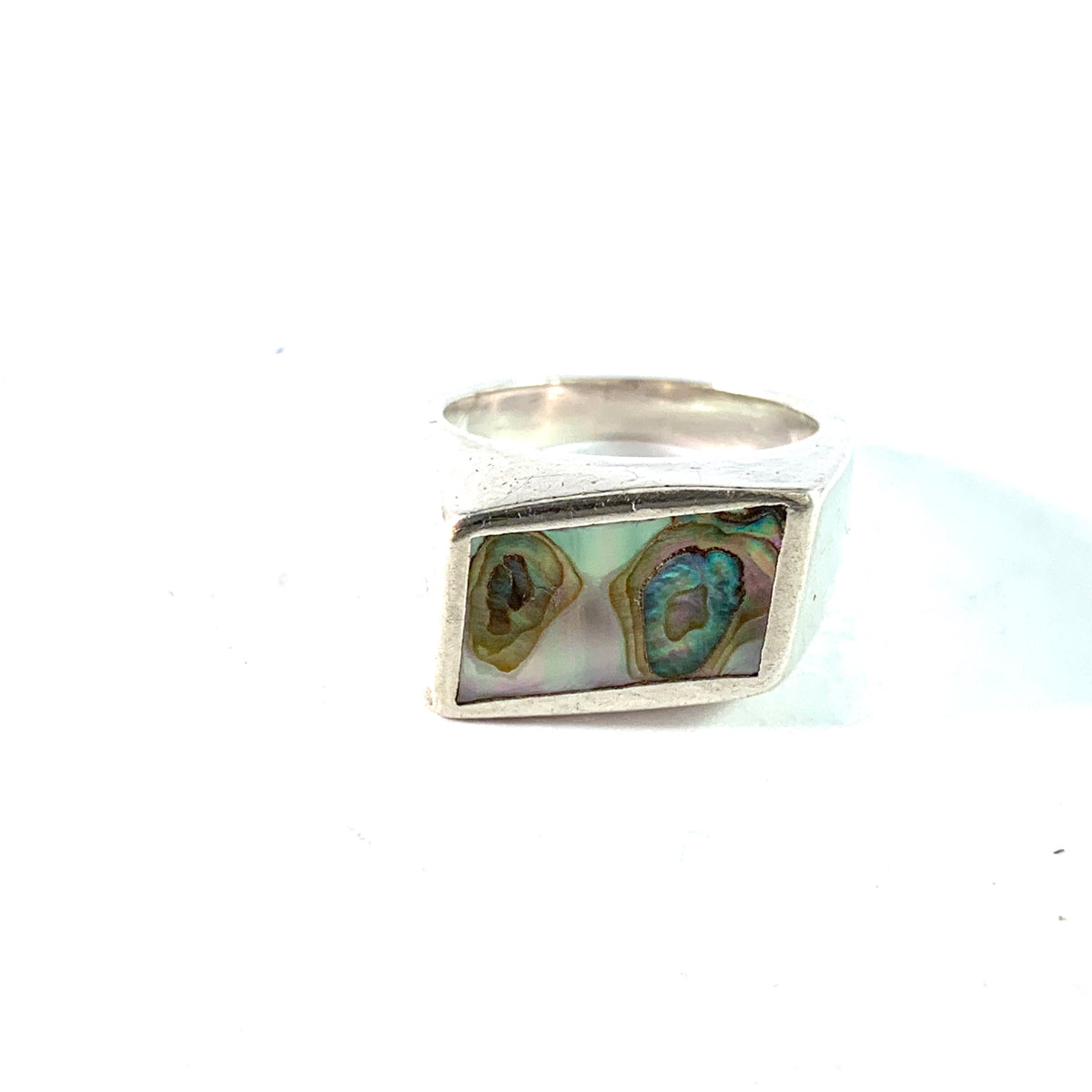 Arne Johansen, Denmark 1950-60s Sterling Silver Abalone Ring.