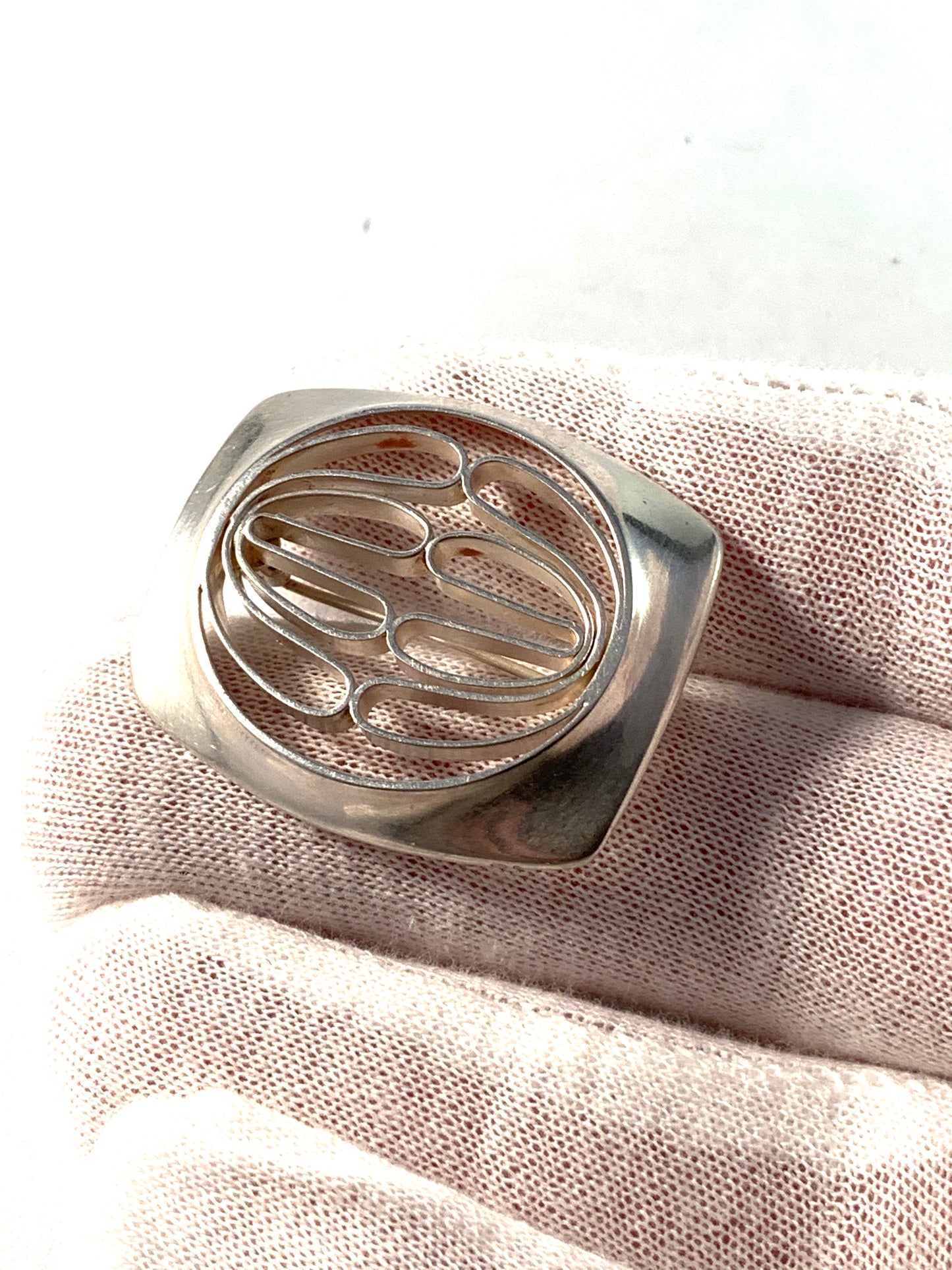 Germany/Austria 1960s Modernist 835 Silver Brooch