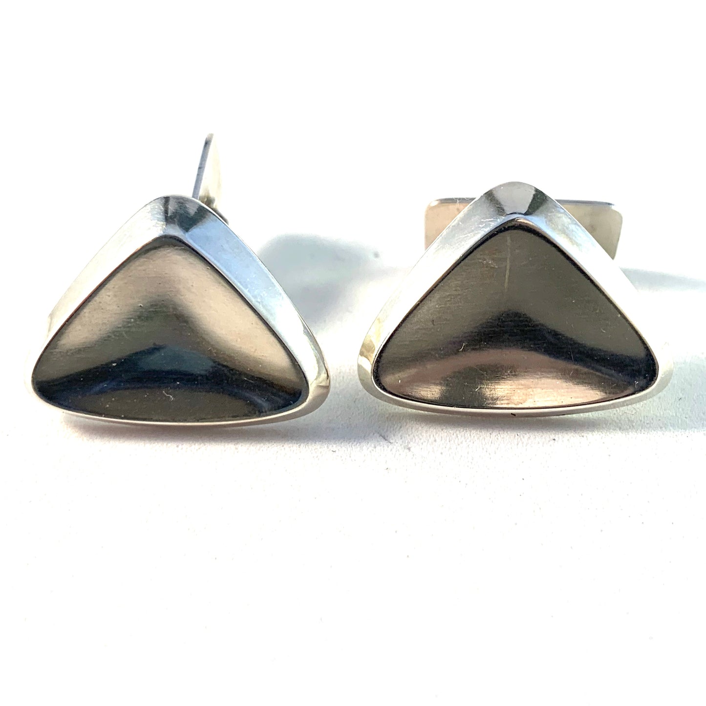 G Dahlgren, Sweden 1966 Modernist Sterling Silver Cufflinks. Boxed Nordiska Kompaniet.
