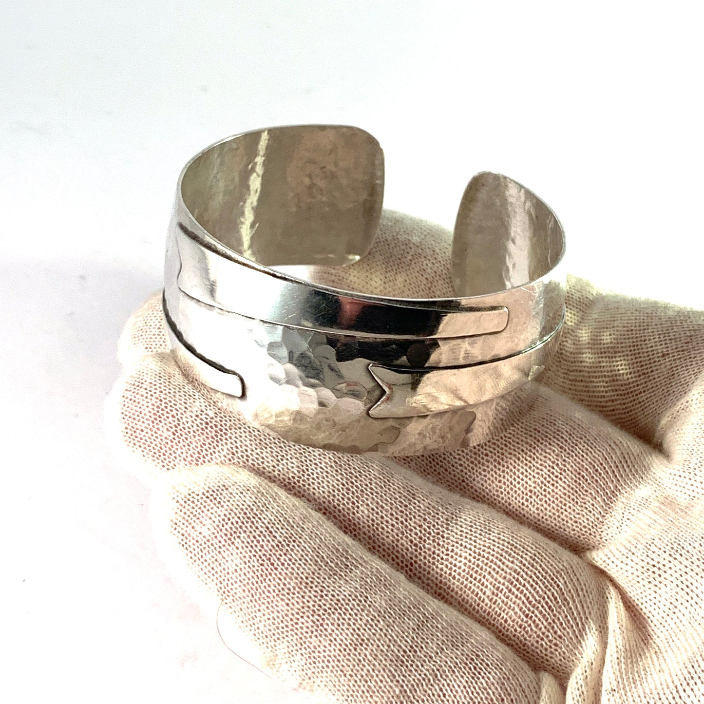Reijo Sirkeoja, Finland year 1960 Sterling Silver Cuff Bracelet.