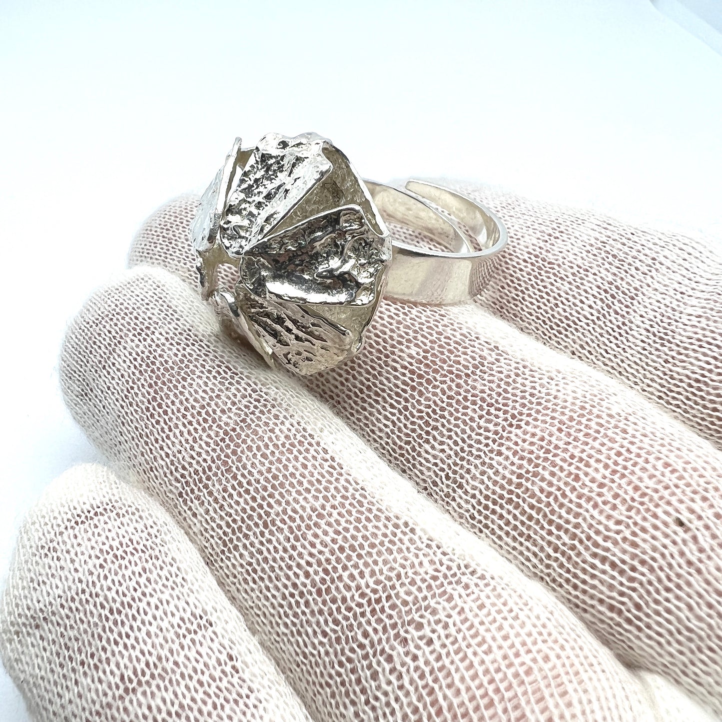 Theresia Hvorslev for MEMA Sweden 1972. Sterling Silver Ring. Rare. Signed.