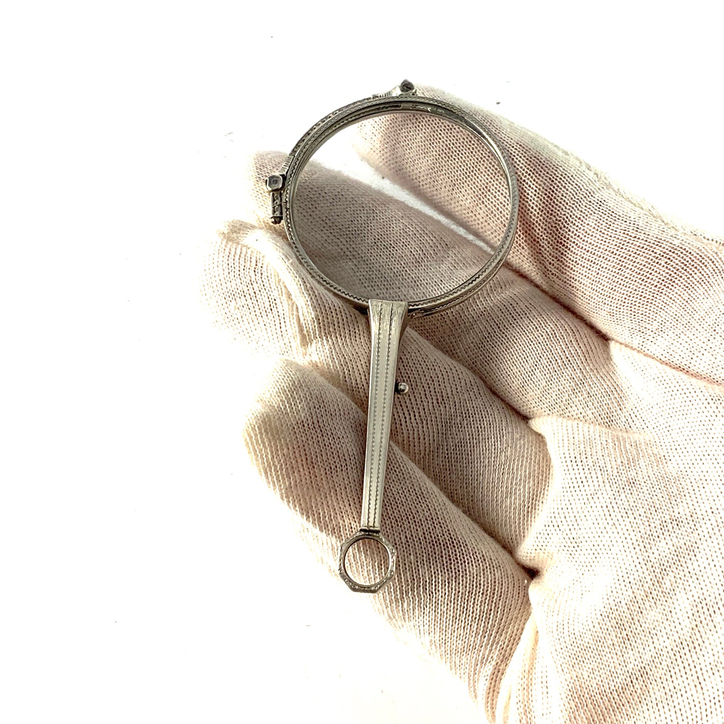 Vintage 1930s Art Deco Sterling Silver Lorgnette Pendant.