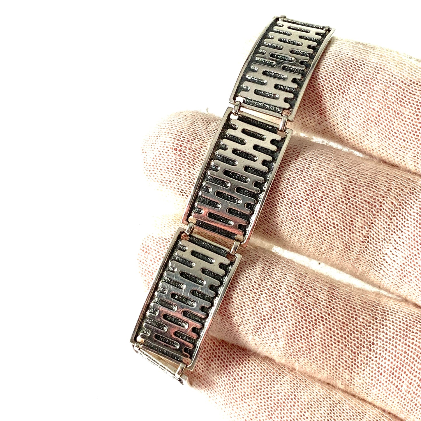 Swedish Import c 1950s. Mid Century Modern 830 Silver Bracelet.