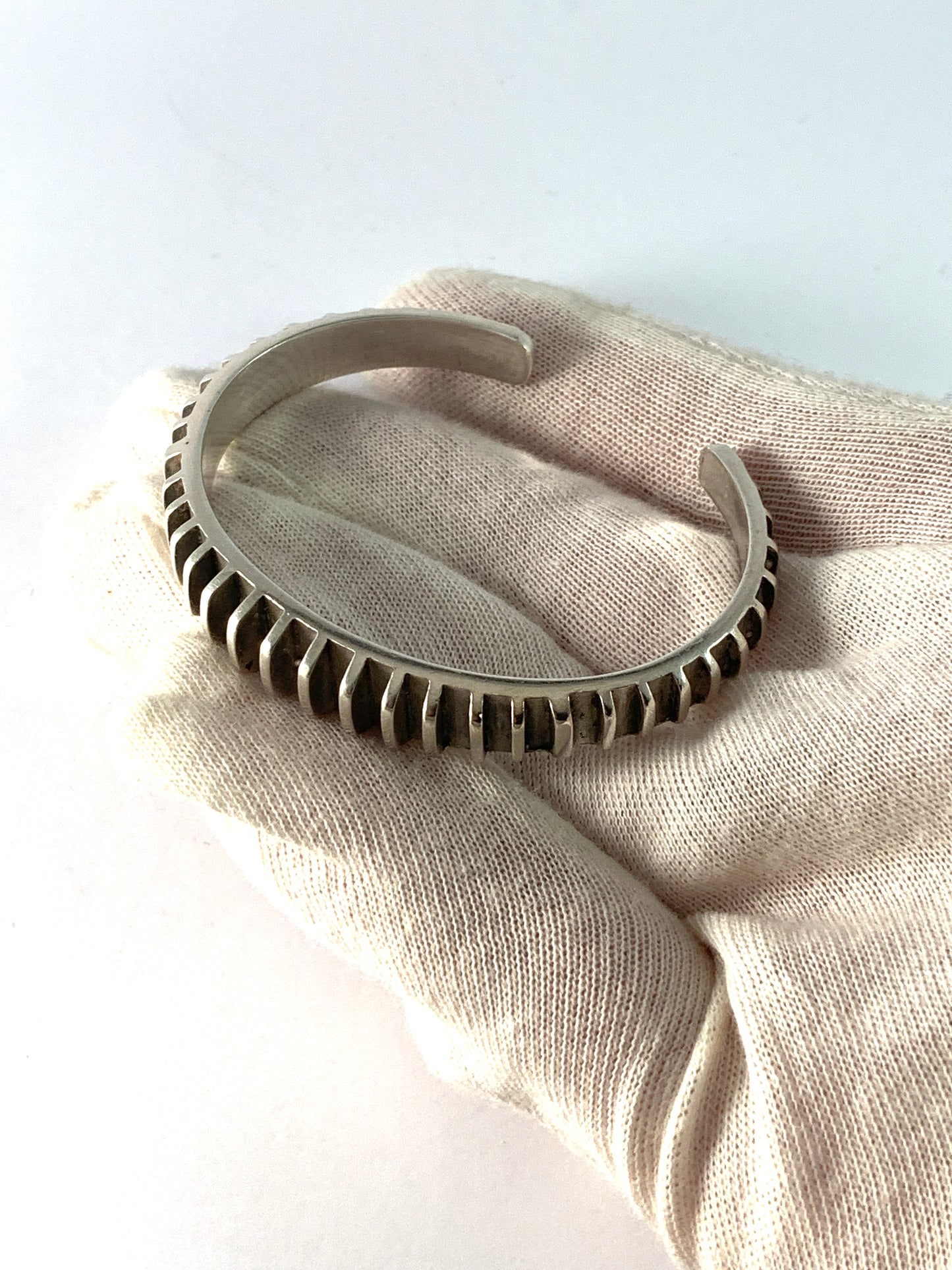 Anna Greta Eker, PLUS Workshop Norway 1960s Sterling Silver Bracelet. Signed.