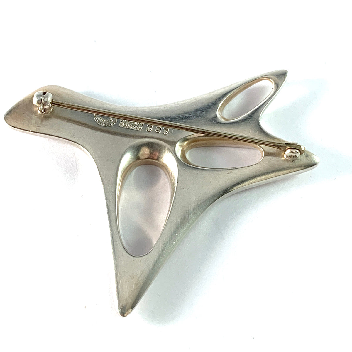 Georg Jensen, Design Henning Koppel 1956. Sterling Silver Black Enamel Brooch.