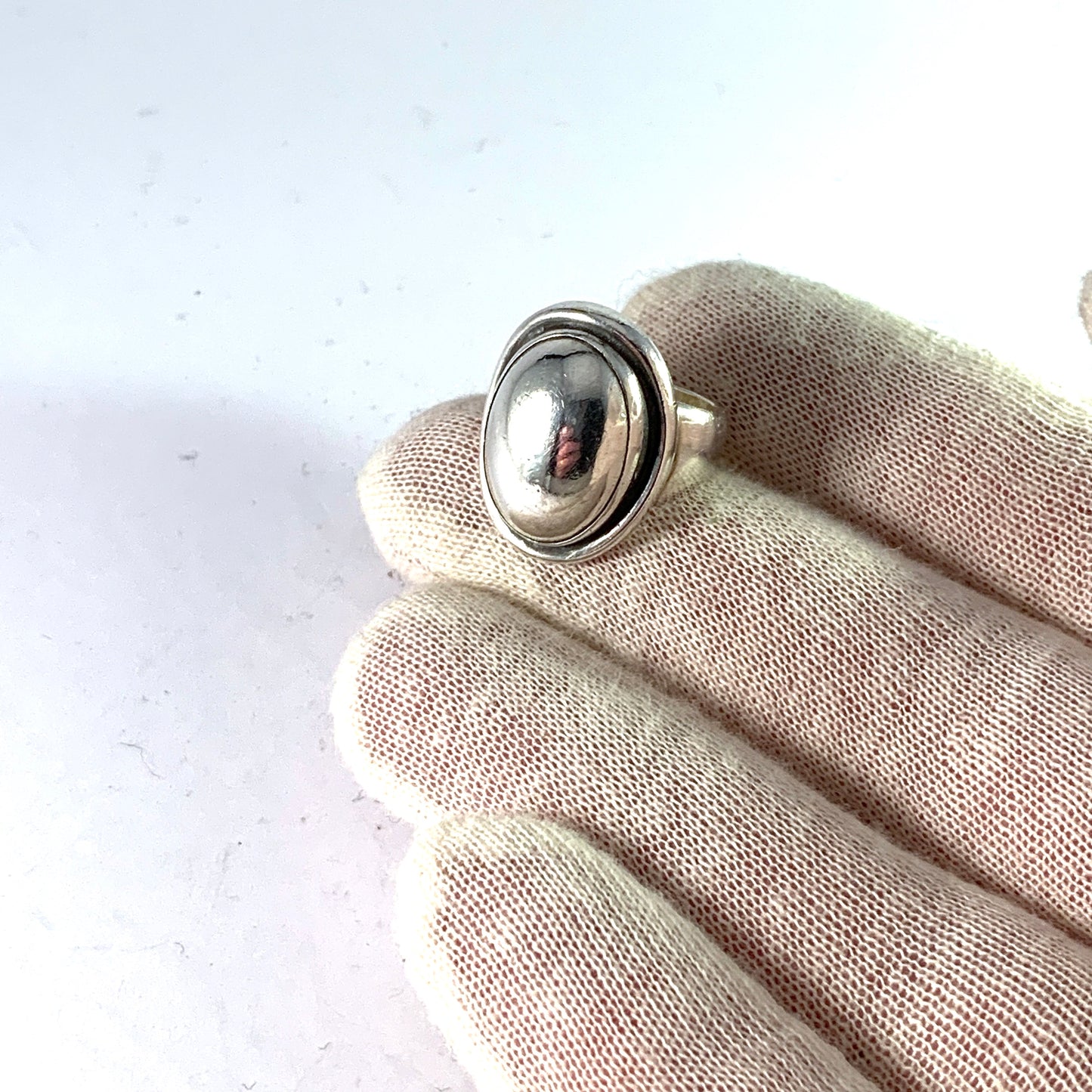 Georg Jensen, Denmark 1945-51 Sterling Silver Ring. Design 46A by Harald Nielsen
