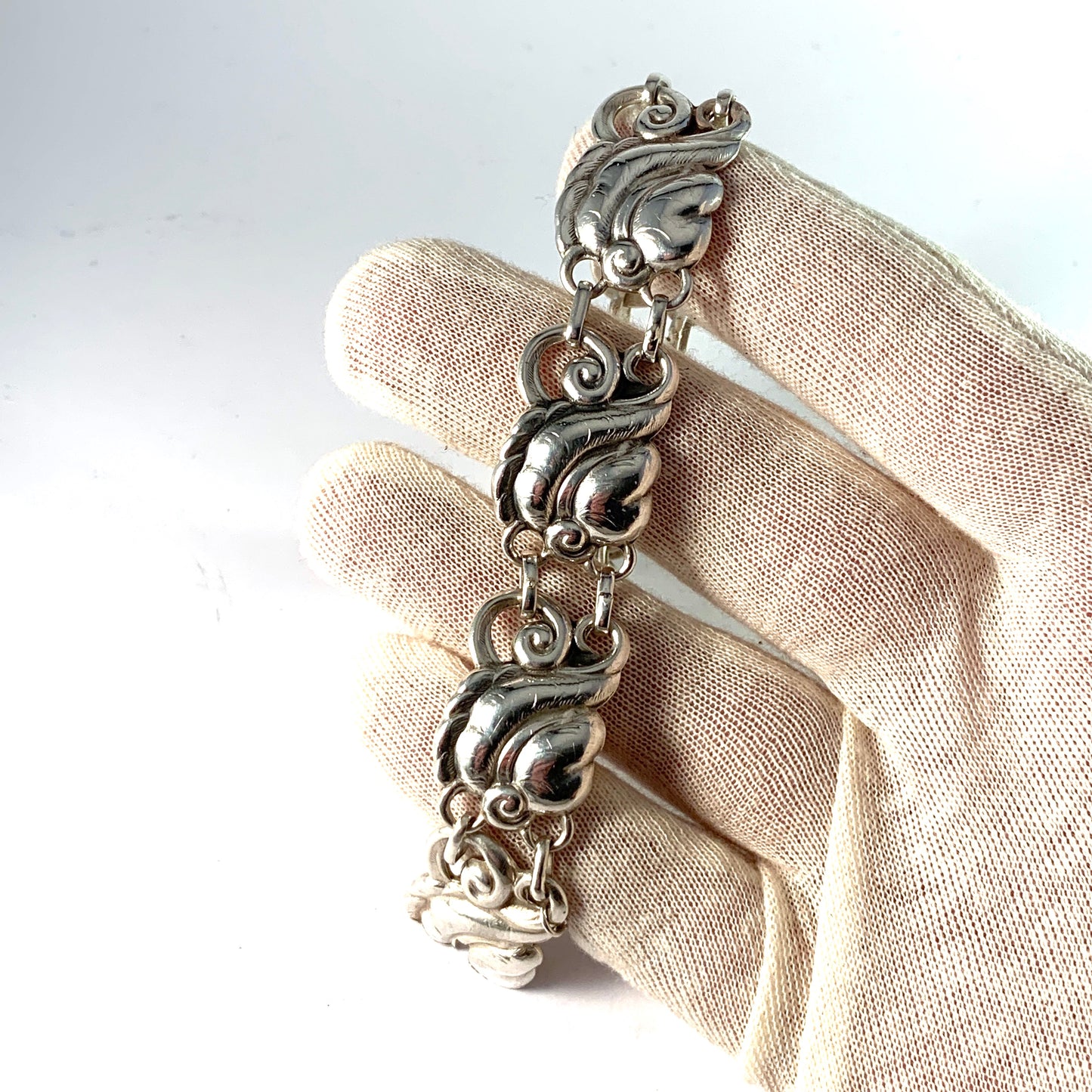 Asa-Silver Tage Linde, Sweden 1952. Mid Century Sterling Silver Bracelet. 2.2oz