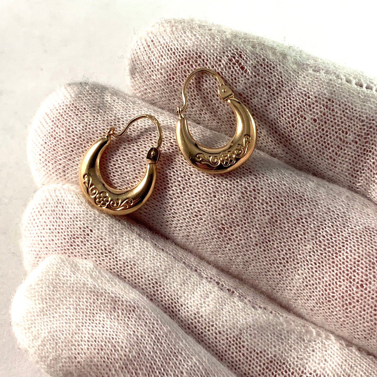 Sweden Mid Century 18k Gold Earrings.