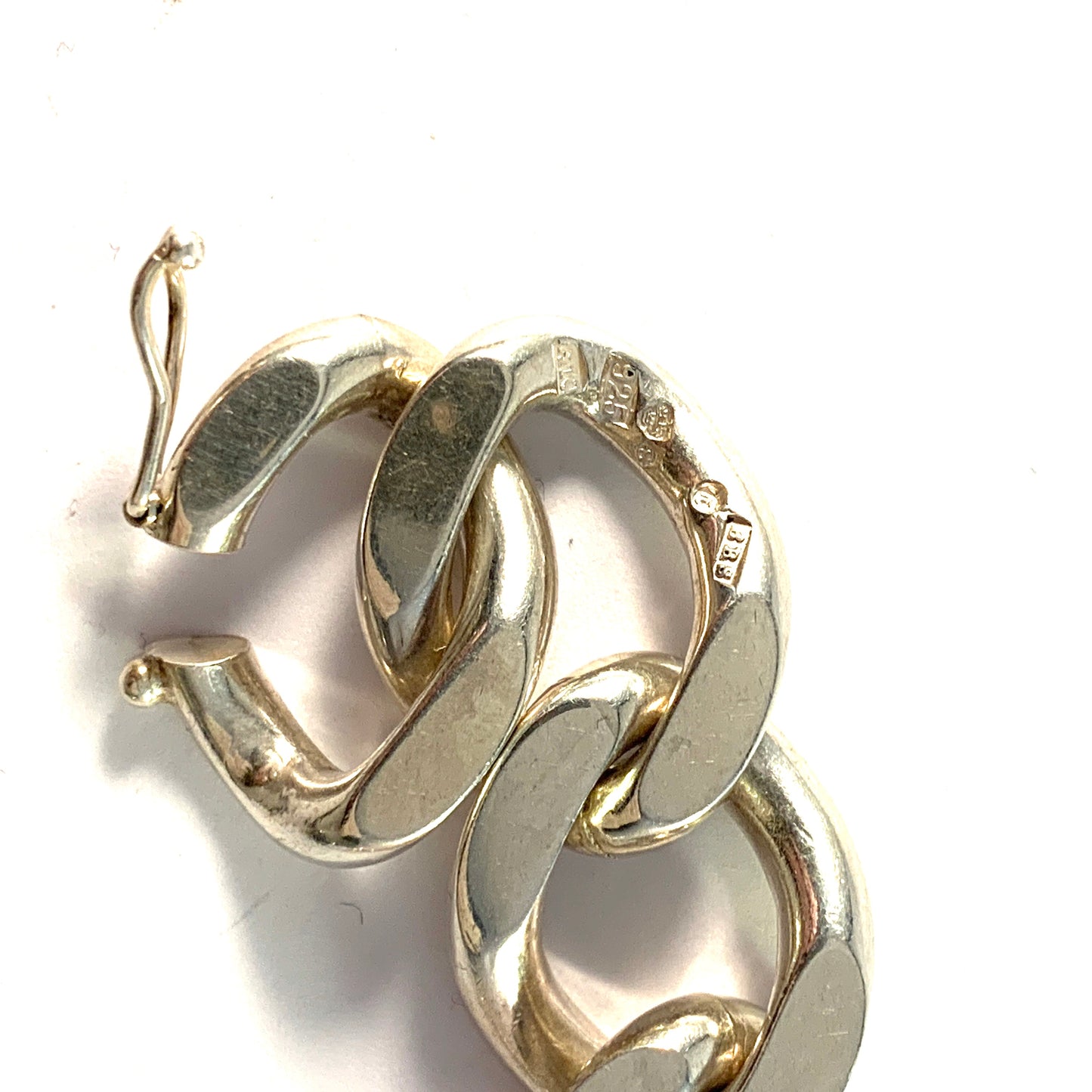 スウェーデン、ザールグレン 1975 ヘビースターリングシルバーブレスレット。