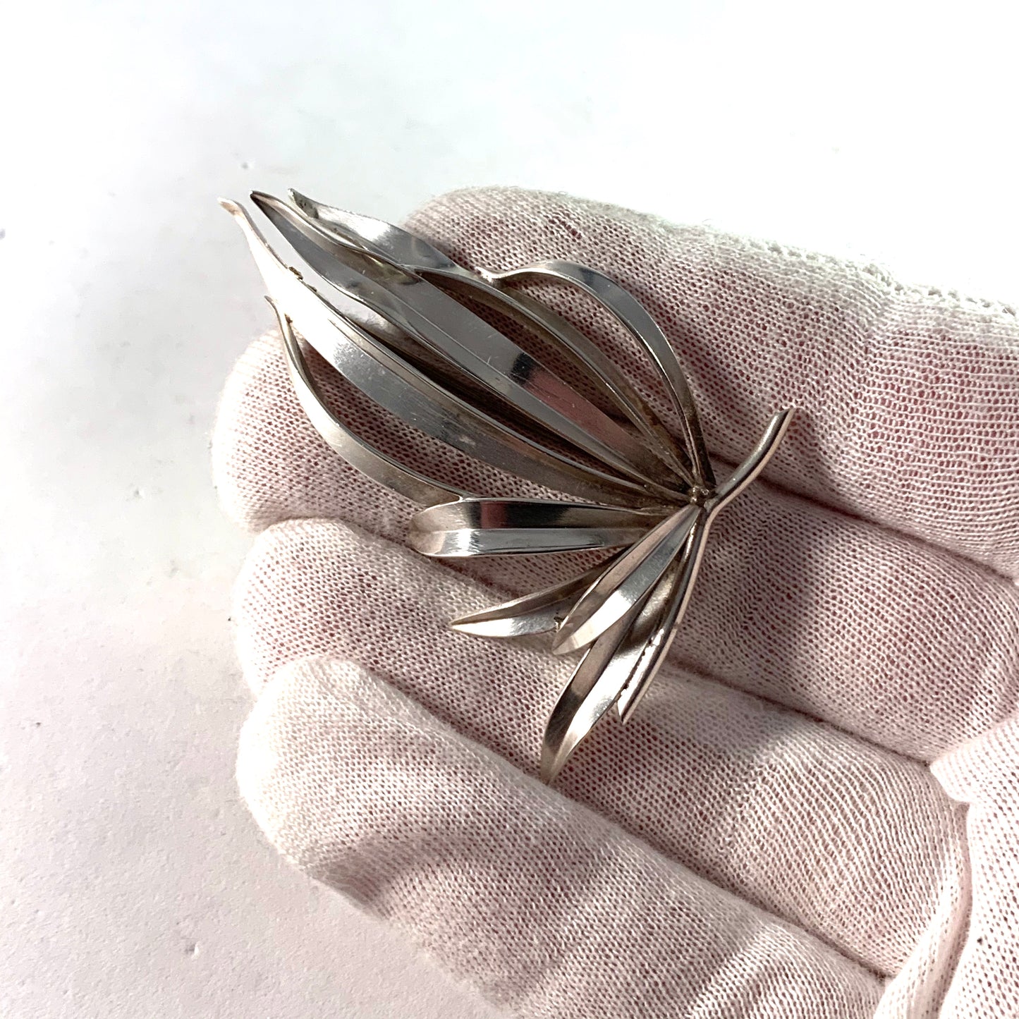 Gertrud Engel for A Michelsen, Denmark 1950 Sterling Silver Large Brooch