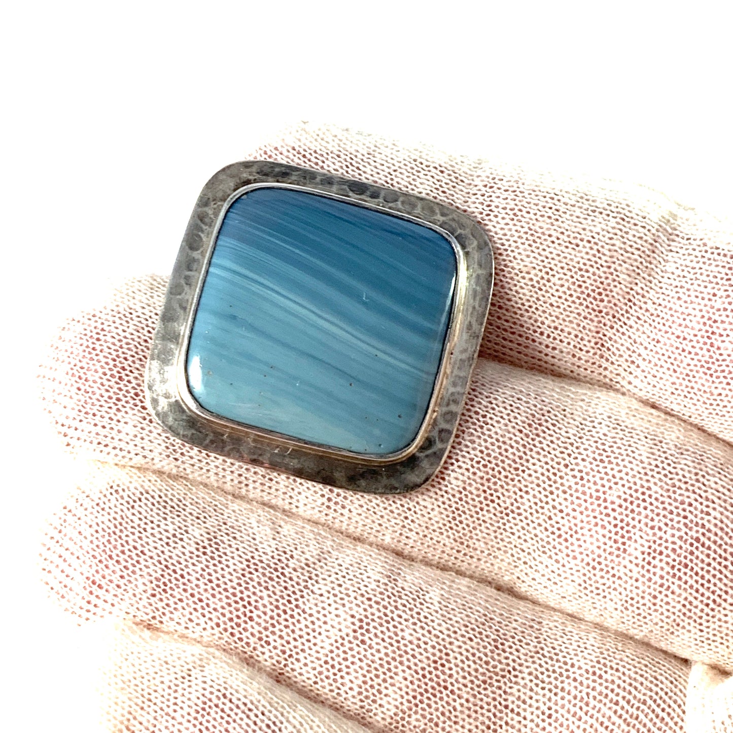 Norberg, Sweden year 1962. Sterling Silver Bergslagen-stone Brooch.