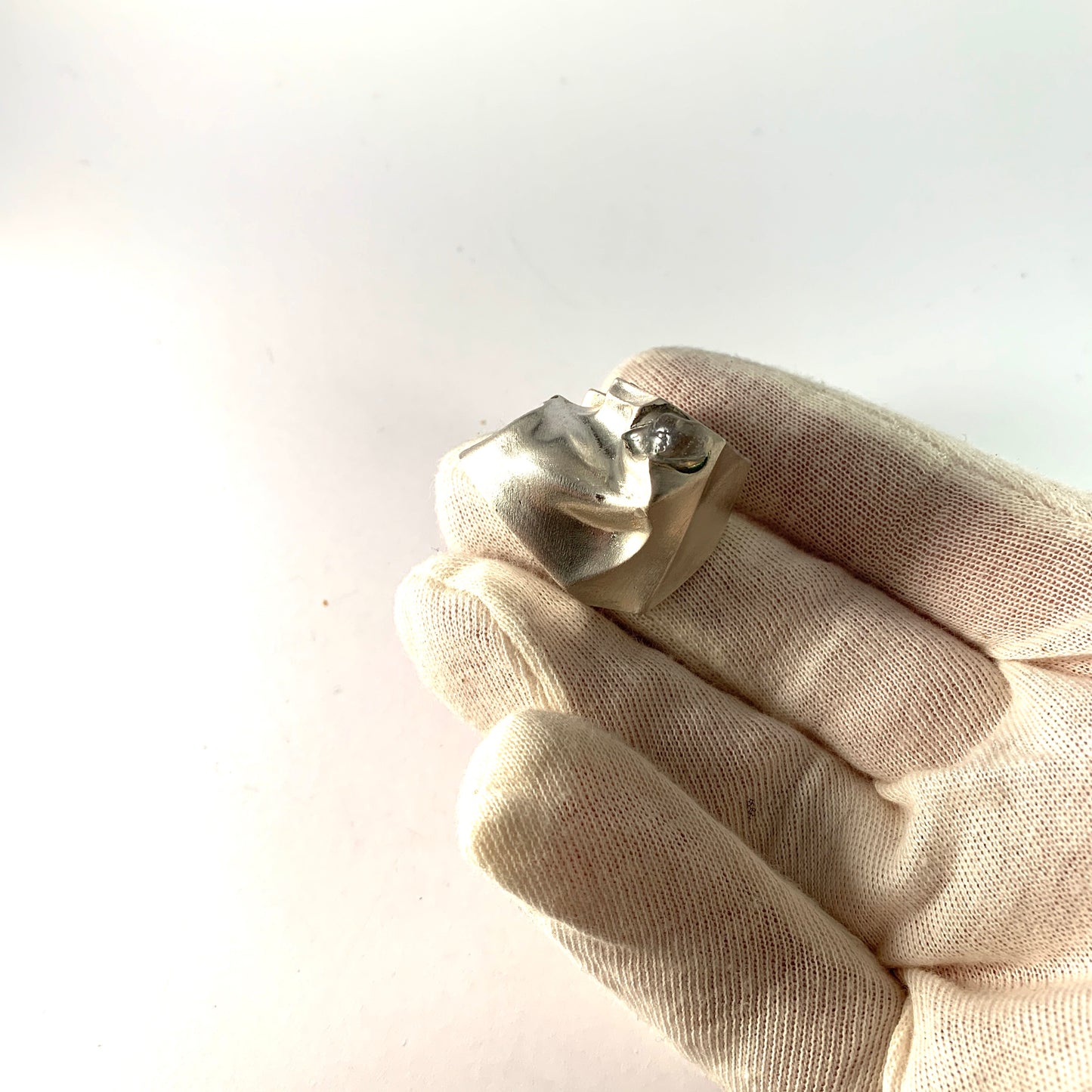 Bjorn Weckstrom Lapponia Finland 1973 Sterling Silver Acrylic Ring Creature's eye. Pls Read Description!