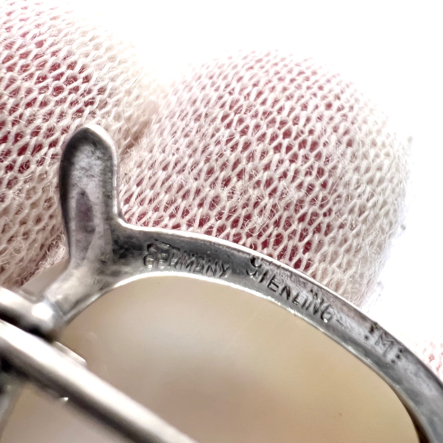 Germany 1930s. Art Deco Sterling Silver M o P Marcasite Paste Turtle Brooch Pin.